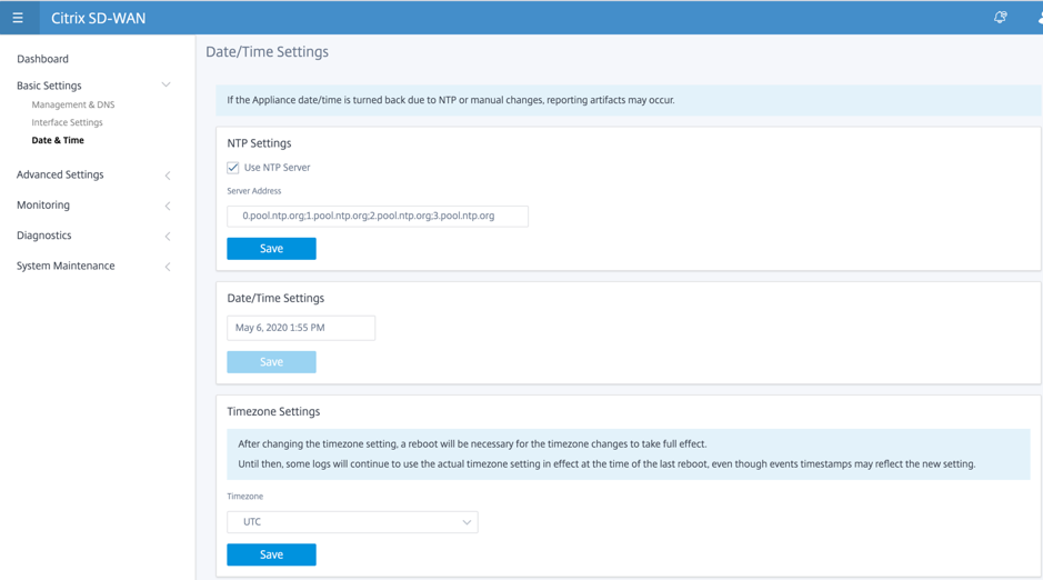 New user interface date and time