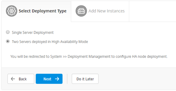 Select deployment type