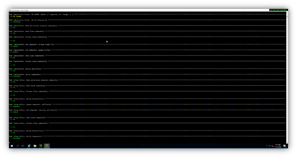 Settings import result