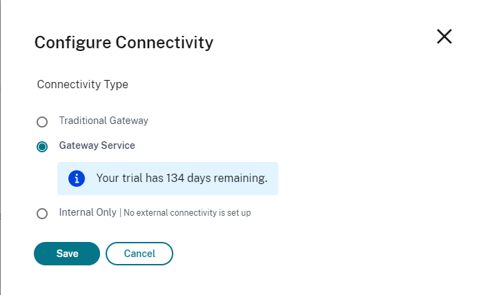 Save Workspace connectivity settings