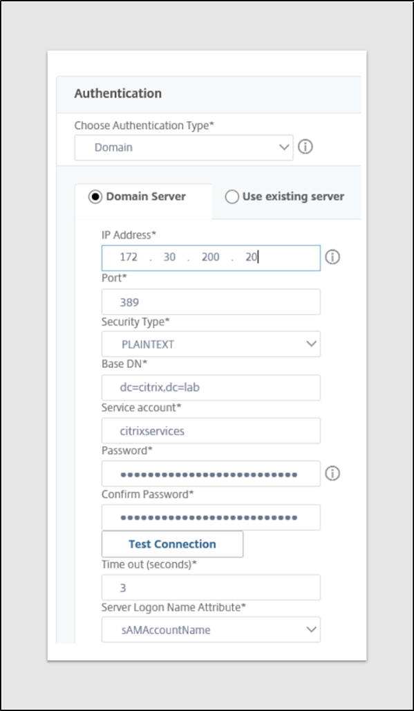 Add Active Directory Domain Details