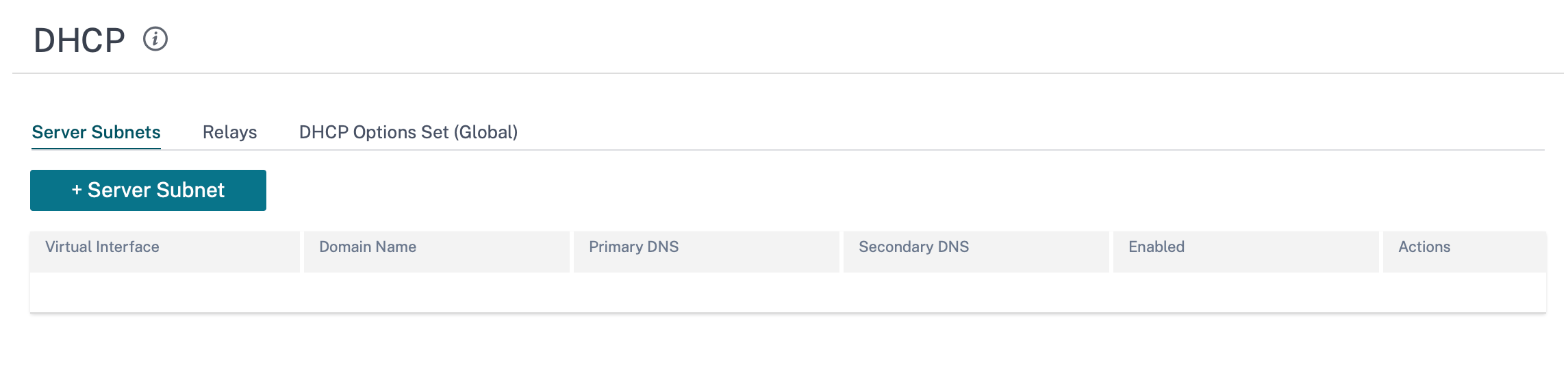 DHCP configuration