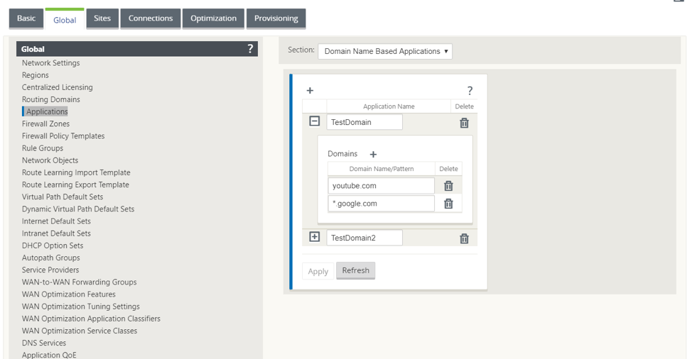 Domain name based application