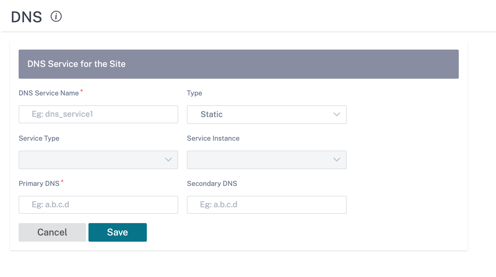 Site specific DNS servers