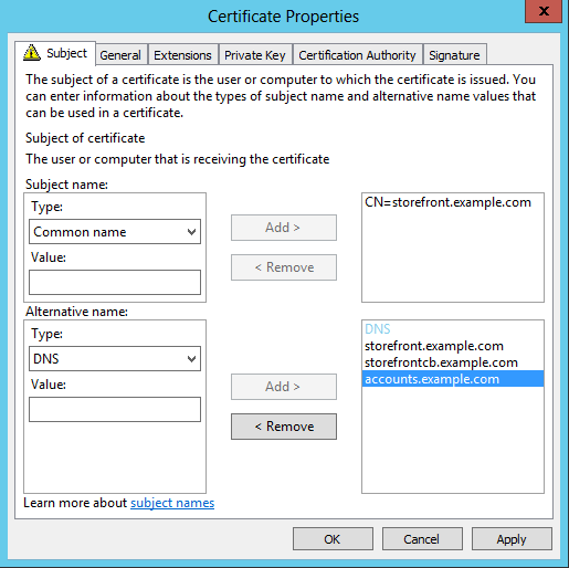 certificate properties