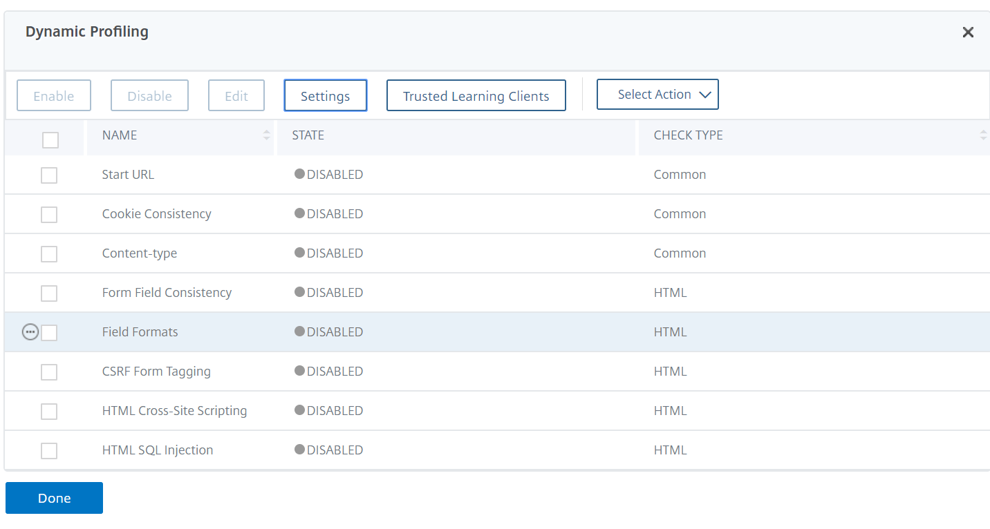 Dynamic profiling section