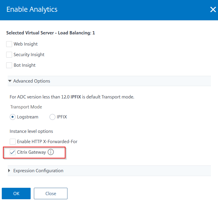 Enable Gateway insight