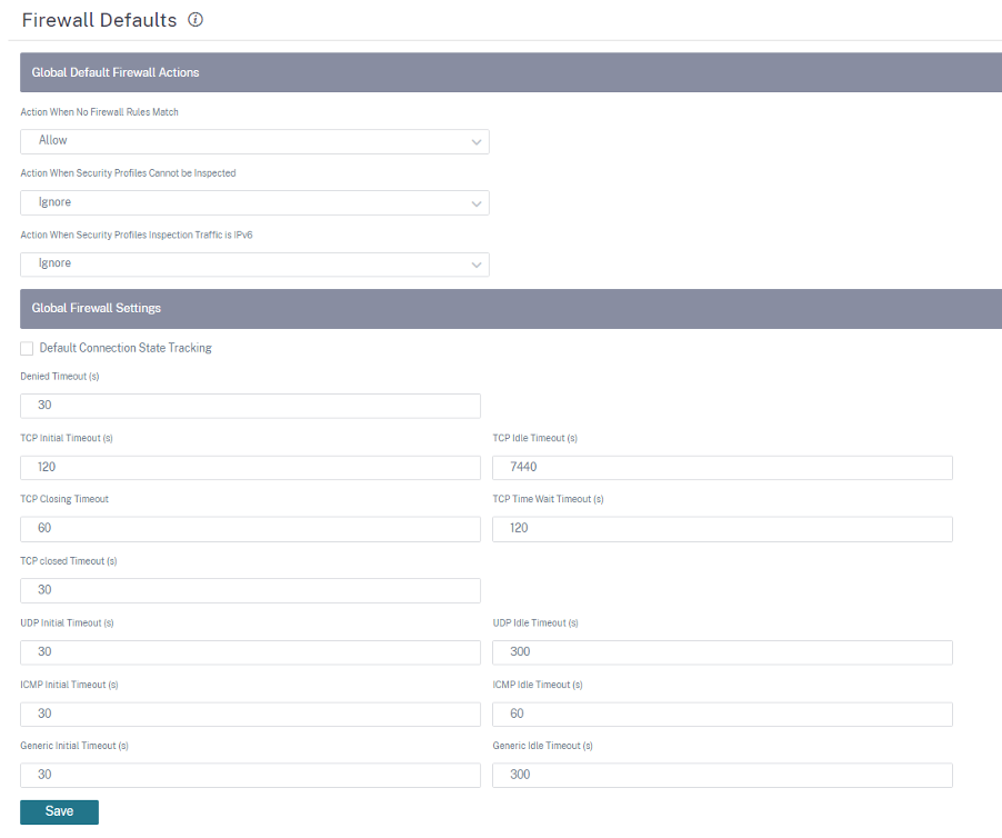 Firewall defaults