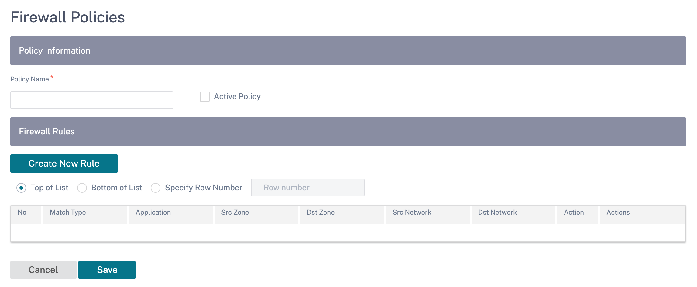 Firewall policy profile