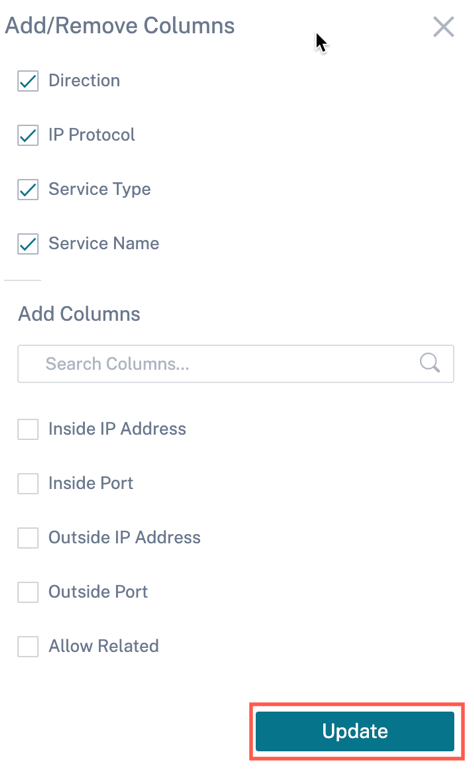 Firewall statistics update