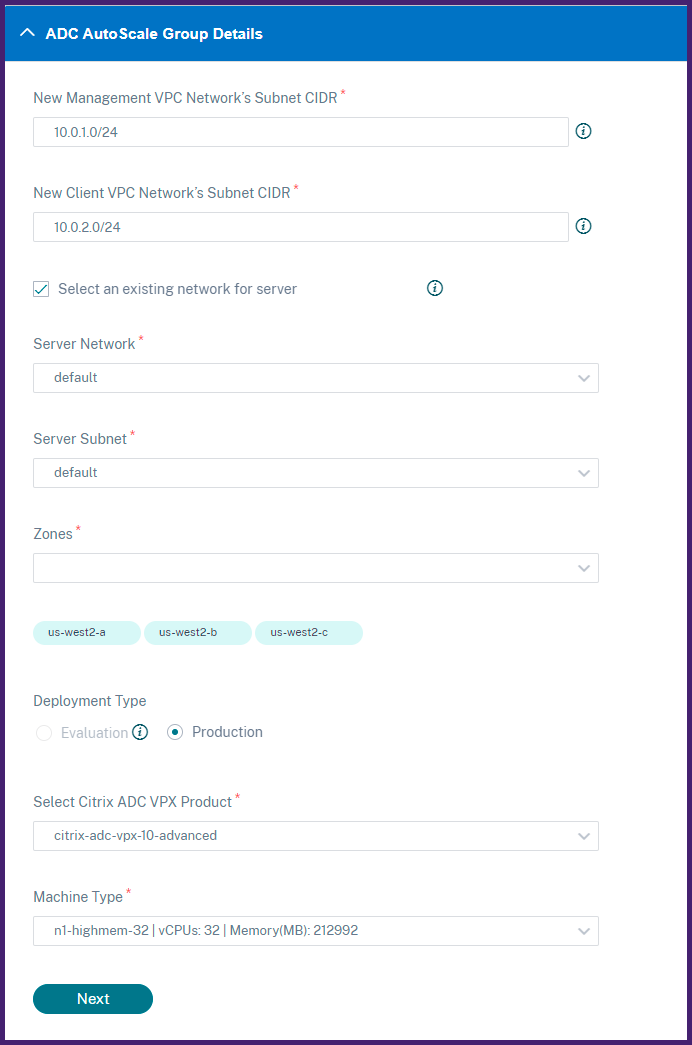 Autoscale group details