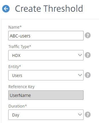 Configure thresholds