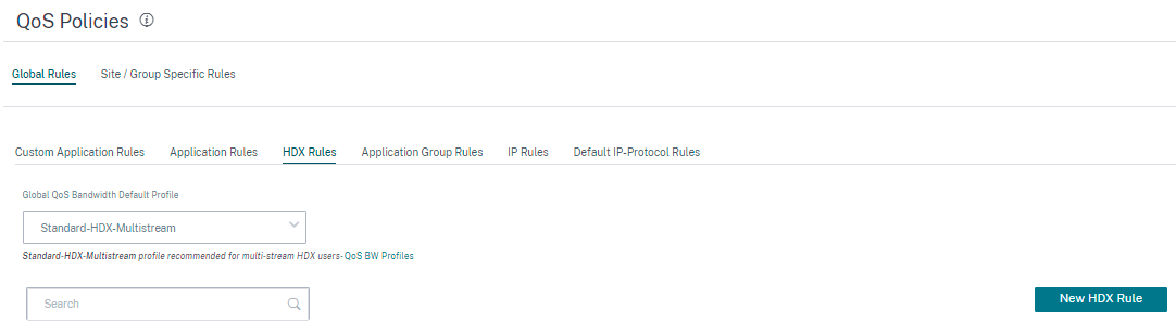 HDX QoS policies