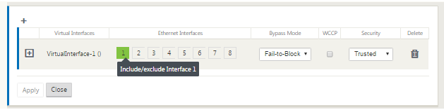 Exclude virtual interface for a branch