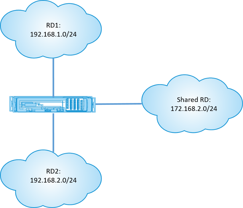 Shared resources across routing domains