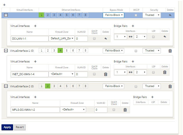 Interface groups SD-WAN gateway mode