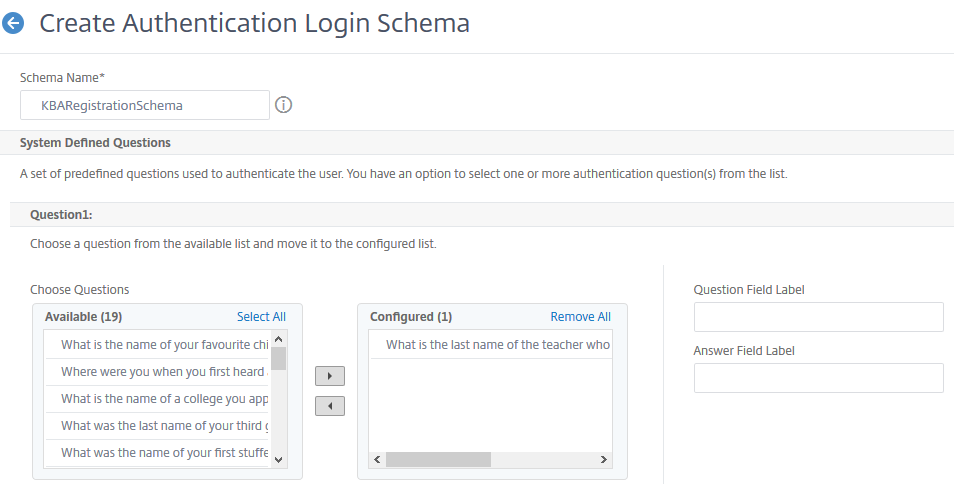 Authentication login schema