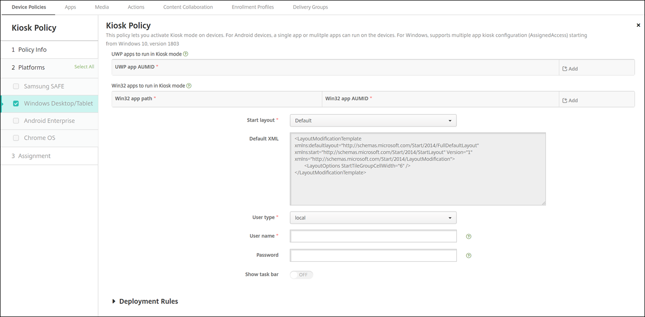 Configure multiple apps