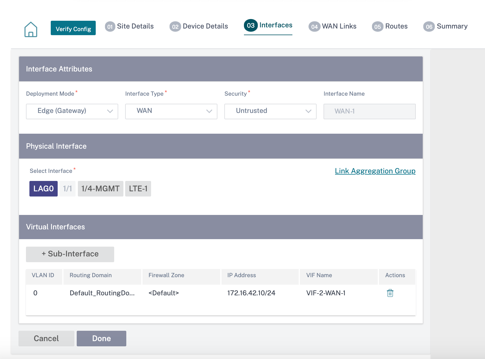 Link aggregation groups interfaces