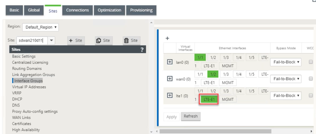 LTE-E1 interface