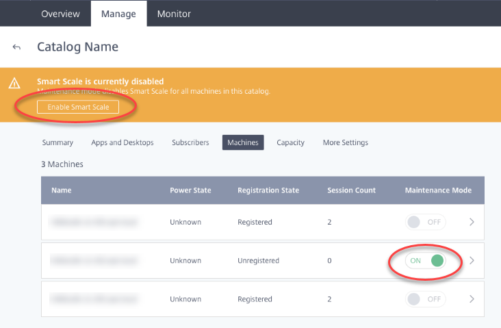 Smart Scale maintenance mode page