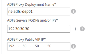 Specify ADFS parameters