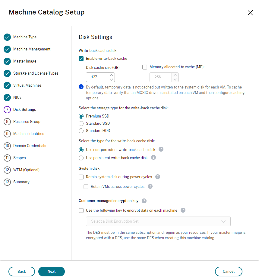 Machine catalog setup