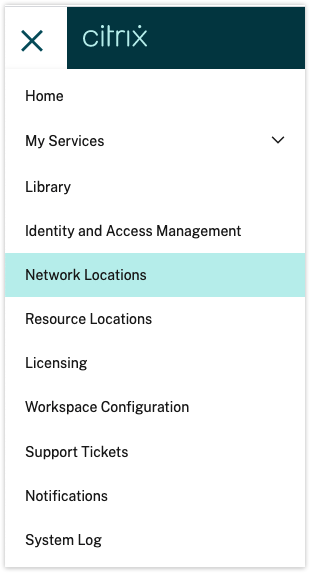 Network Locations menu item