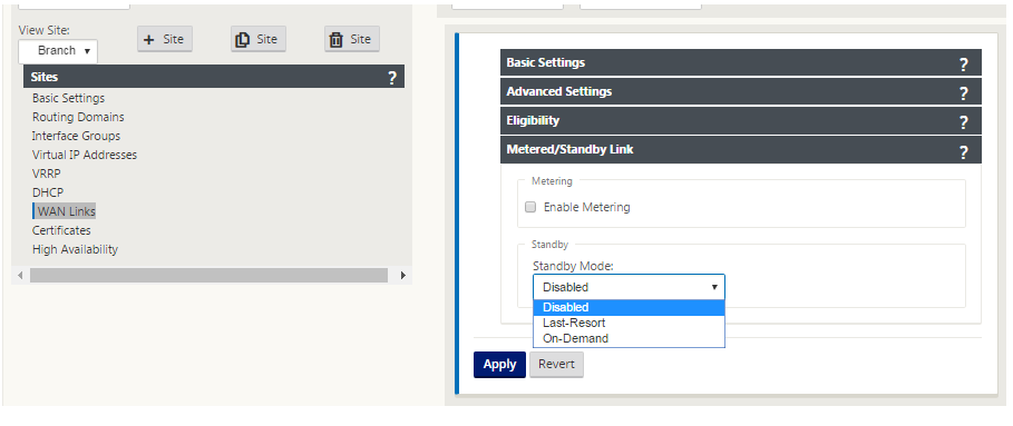 New config editor WAN metered links