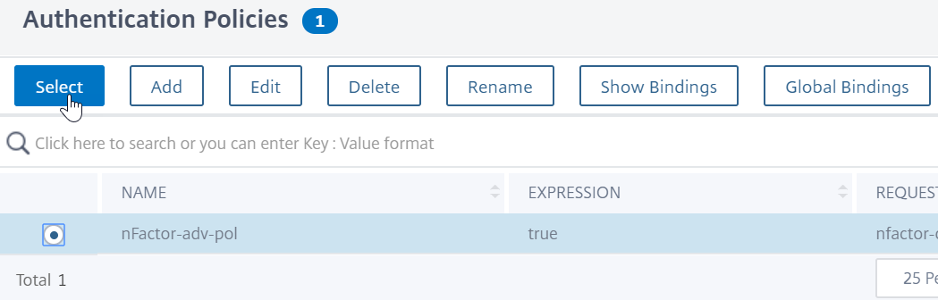 Bind policy label