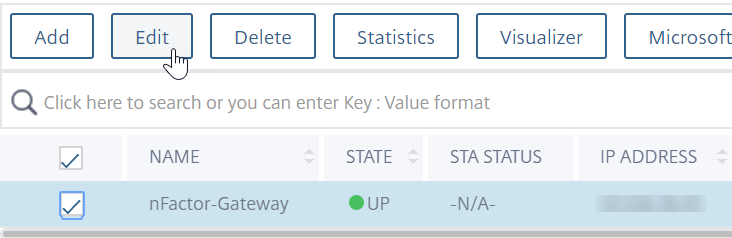 Edit gateway server