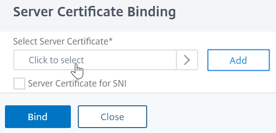 Select server certificate