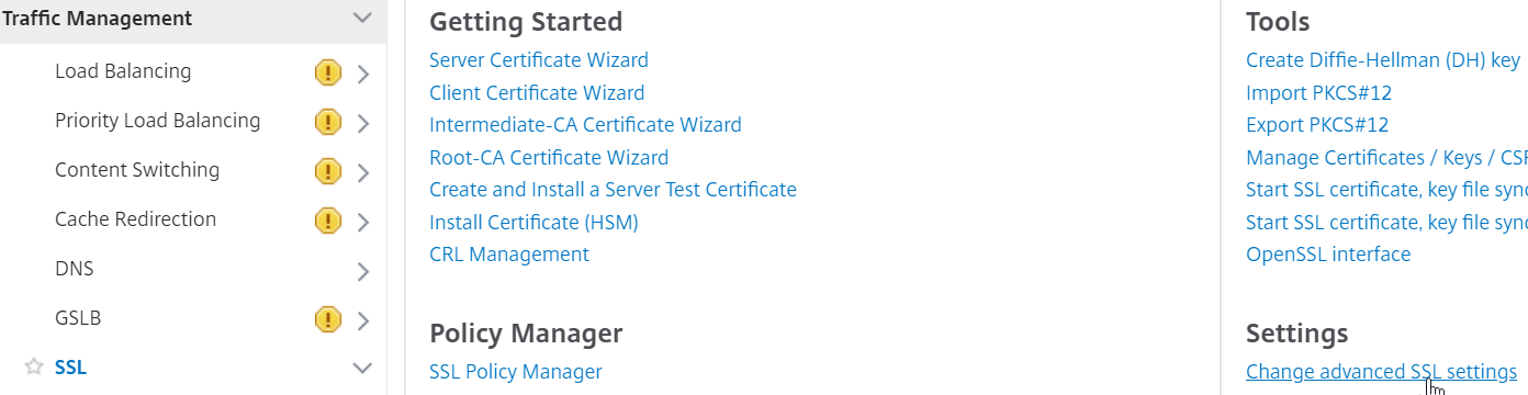 SSL settings