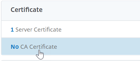 No CA certificate