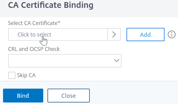 Select CA certificate