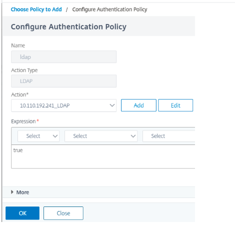 Add ldap auth policy