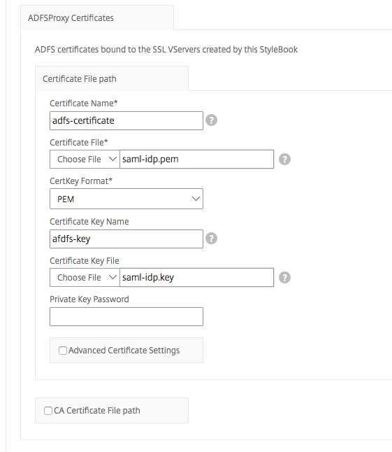 Specify ADFS proxy certificates