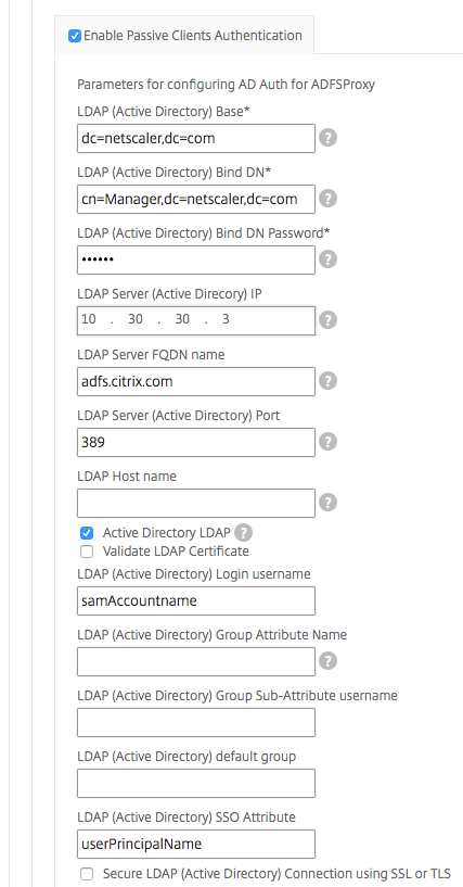 Enable passive client authentication 1