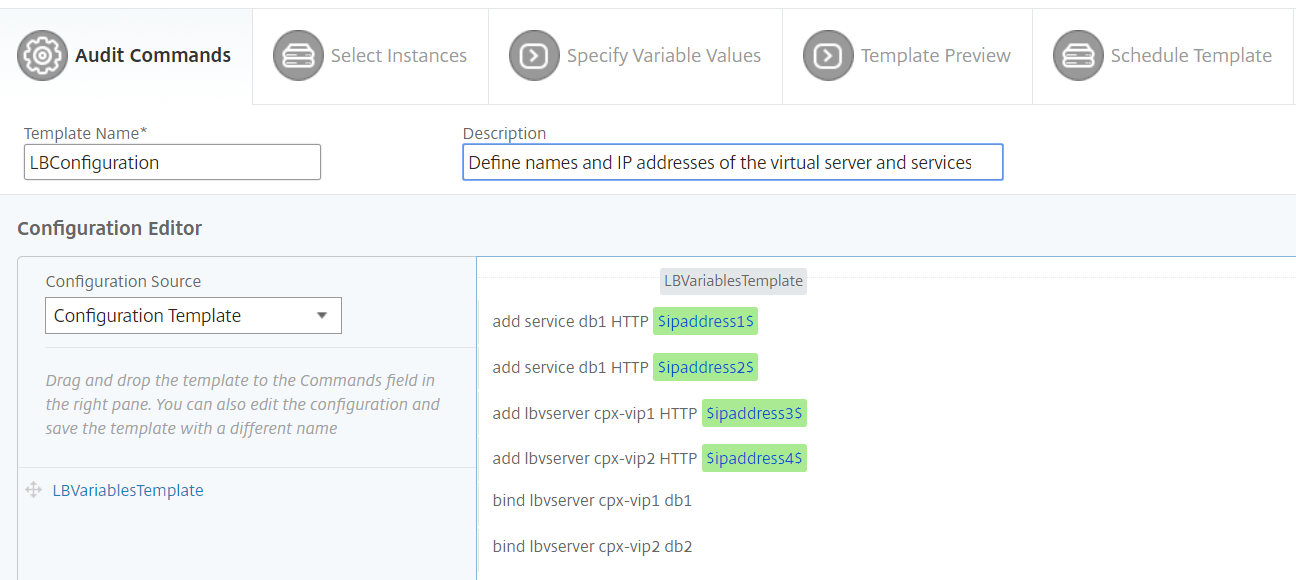 Configure audit template 1