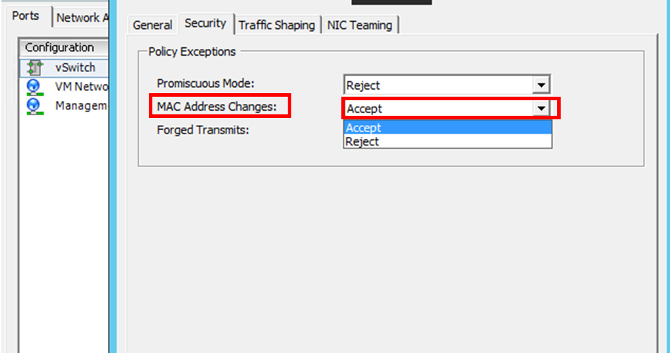 ESXI MAC address