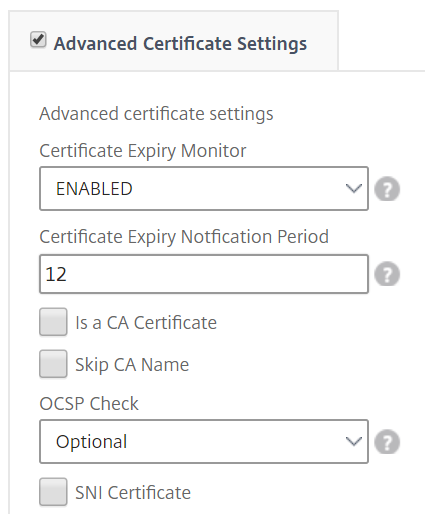 Sharepoint advanced certificate settings