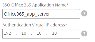 SSO Office 365 application name