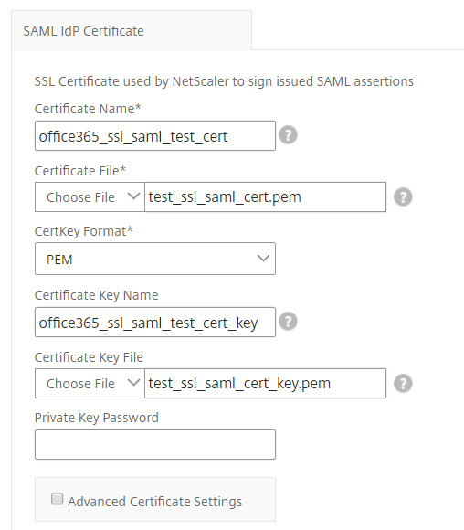 SAML IdP Certificate