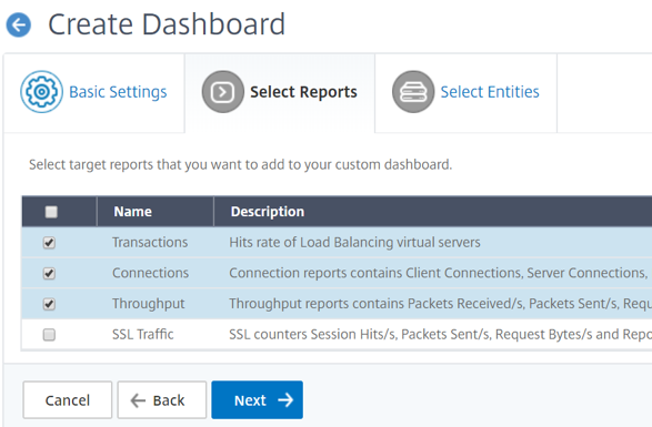 Select network reports