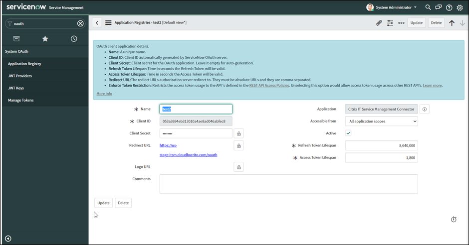 OAuth endpoint details