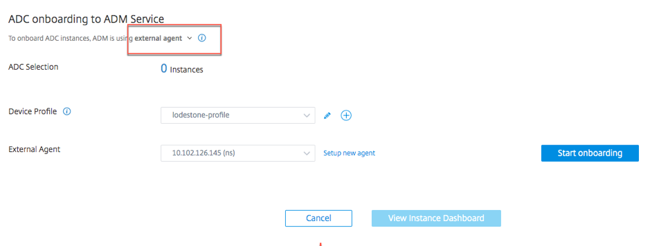 Onboard ADC using external agent