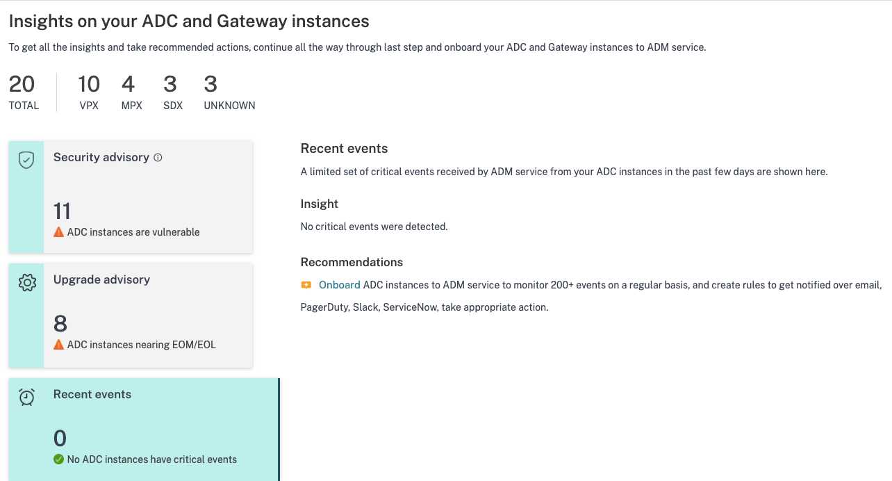 Onboarding recent events