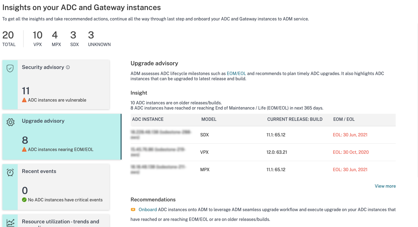 Onboarding upgrade advisory