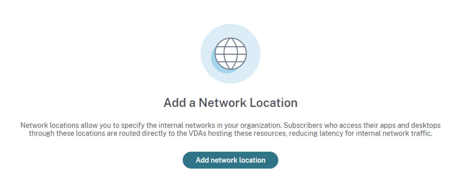 Network Locations page