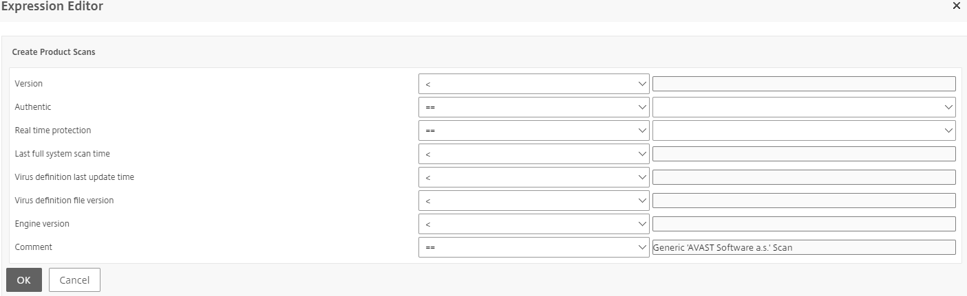 Configure scan